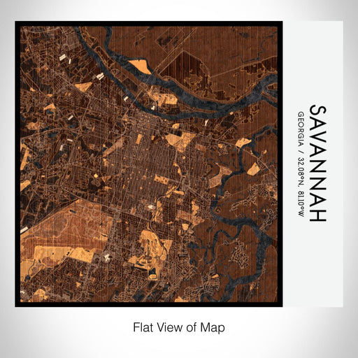 Rendered View of Savannah Georgia Map on 17oz Stainless Steel Insulated Tumbler in Ember Map Style