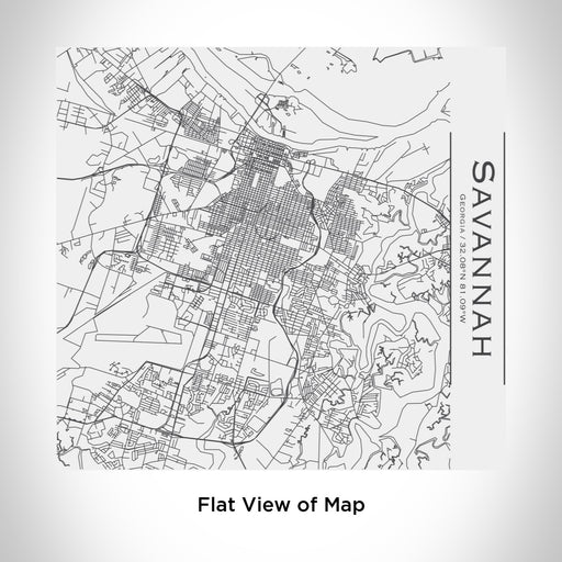 Rendered View of Savannah Georgia Map Engraving on 17oz Stainless Steel Insulated Tumbler in White