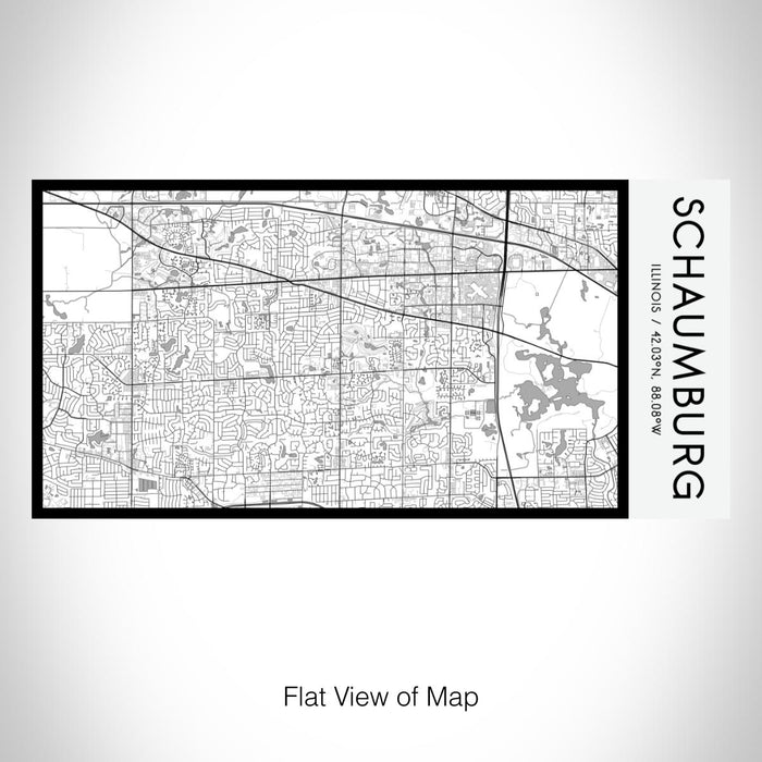 Rendered View of Schaumburg Illinois Map on 17oz Stainless Steel Insulated Bottle with printed classic style map