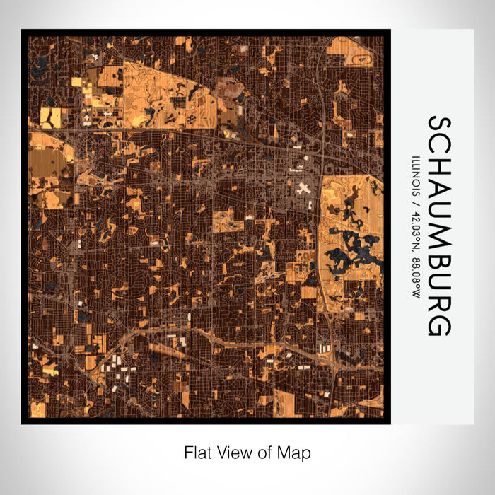 Rendered View of Schaumburg Illinois Map on 17oz Stainless Steel Insulated Tumbler in Ember Map Style