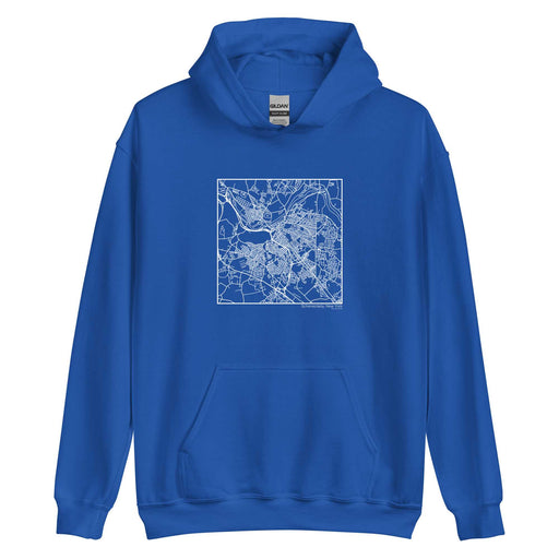 Schenectady New York  Map Unisex Hoodie Sweater with City inscription in Royal Blue