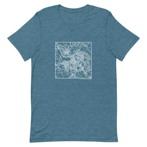 Schenectady New York  Map Unisex T-Shirt with City inscription in Heather Teal