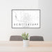 24x36 Scottsbluff Nebraska Map Print Lanscape Orientation in Classic Style Behind 2 Chairs Table and Potted Plant