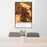 24x36 Scottsbluff Nebraska Map Print Portrait Orientation in Ember Style Behind 2 Chairs Table and Potted Plant