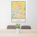 24x36 Scottsbluff Nebraska Map Print Portrait Orientation in Woodblock Style Behind 2 Chairs Table and Potted Plant