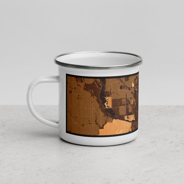 Left View Custom Scottsbluff Nebraska Map Enamel Mug in Ember