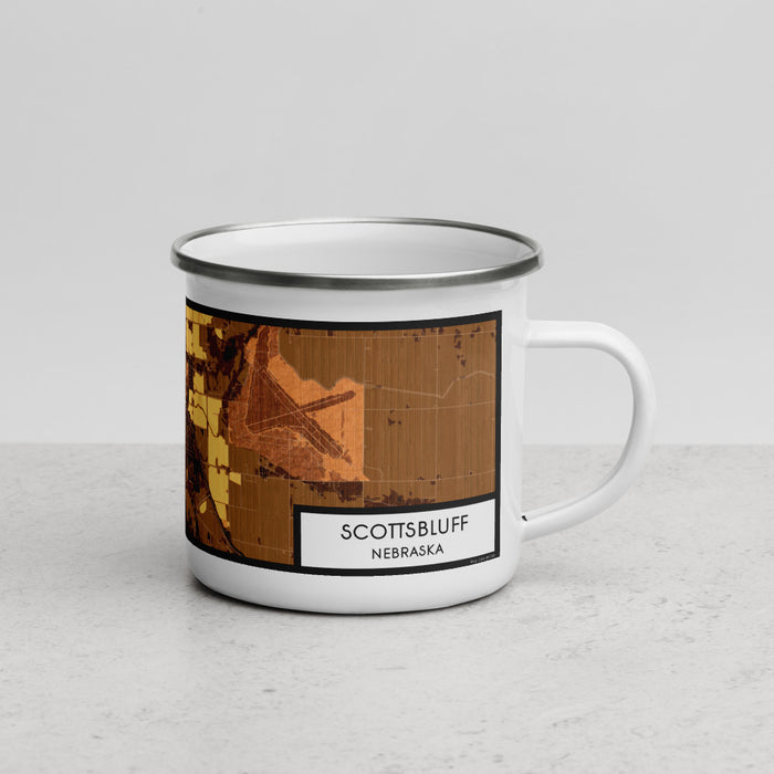 Right View Custom Scottsbluff Nebraska Map Enamel Mug in Ember