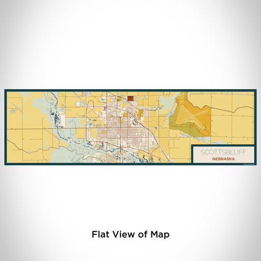 Flat View of Map Custom Scottsbluff Nebraska Map Enamel Mug in Woodblock