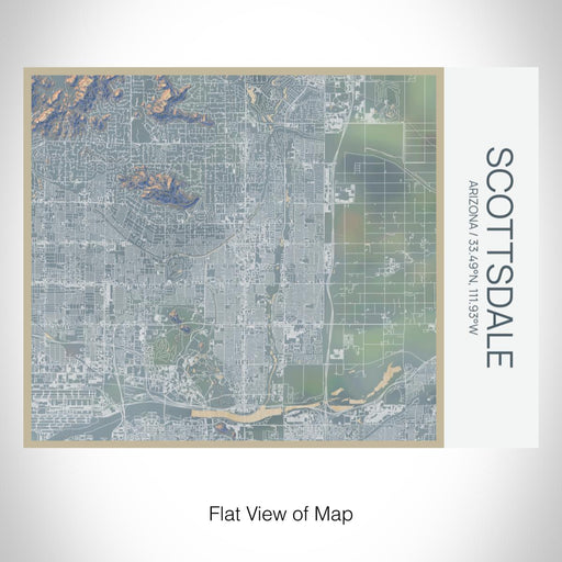 Rendered View of Scottsdale Arizona Map on 20oz Stainless Steel Insulated Bottle with Bamboo Top with printed afternoon style map