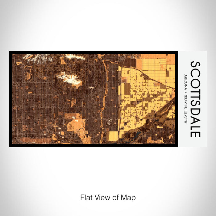 Rendered View of Scottsdale Arizona Map on 17oz Stainless Steel Insulated Bottle with printed ember style map