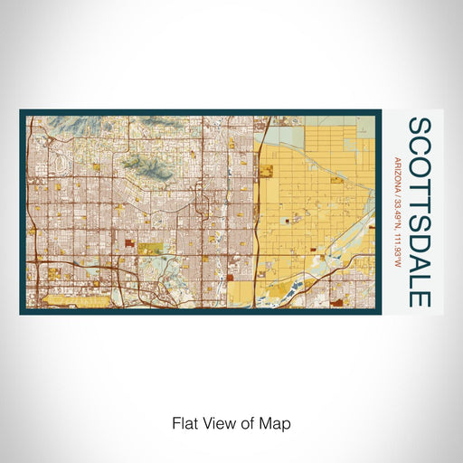 Rendered View of Scottsdale Arizona Map on 17oz Stainless Steel Insulated Bottle with printed woodblock style map
