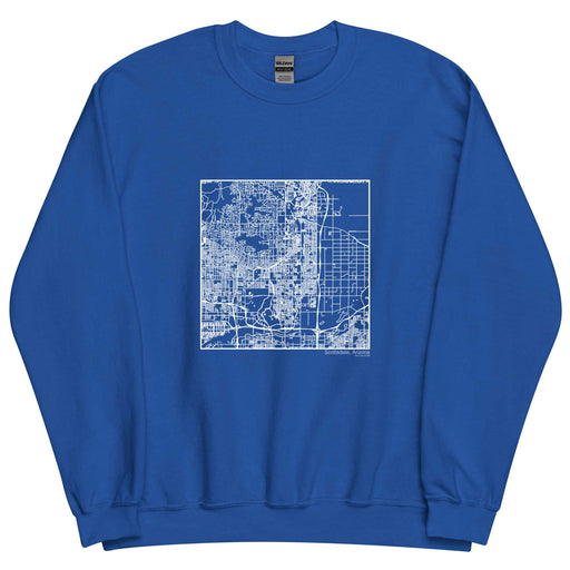 Scottsdale Arizona  Map Unisex Crewneck Sweater with City inscription in Royal Blue