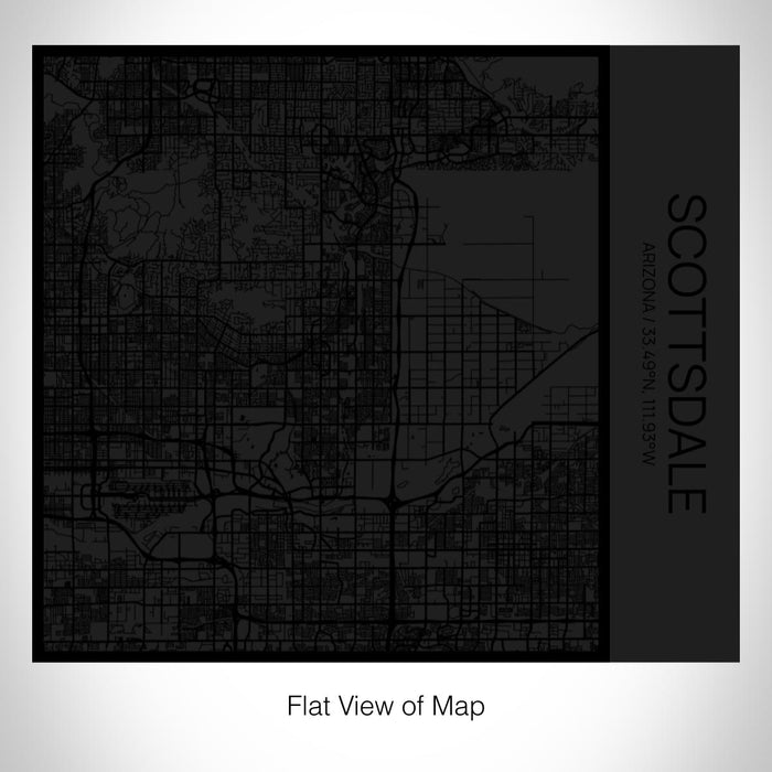 Rendered View of Scottsdale Arizona Map on 17oz Stainless Steel Insulated Tumbler in Matte Black with Tactile Lines