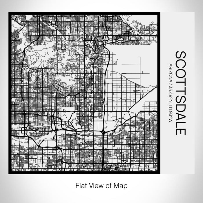 Rendered View of Scottsdale Arizona Map on 17oz Stainless Steel Insulated Tumbler in Matte White with Tactile Lines