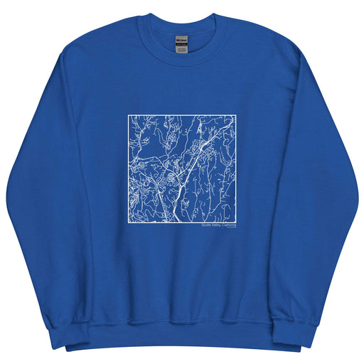 Scotts Valley California  Map Unisex Crewneck Sweater with City inscription in Royal Blue