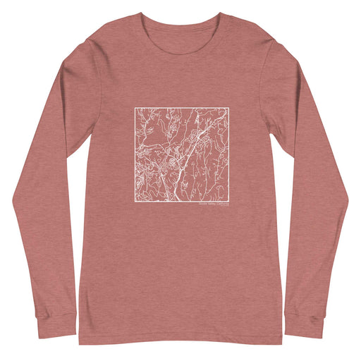Scotts Valley California  Map Unisex Long-Sleeve T-shirt with City inscription in Heather Mauve