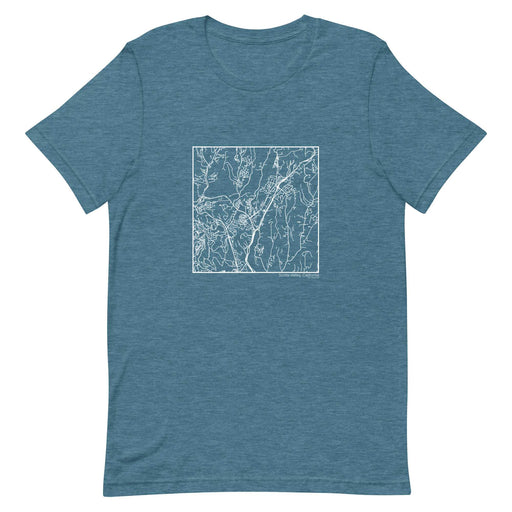 Scotts Valley California  Map Unisex T-Shirt with City inscription in Heather Teal