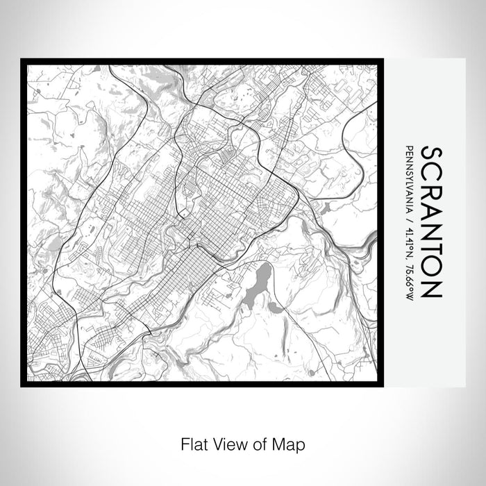 Rendered View of Scranton Pennsylvania Map on 20oz Stainless Steel Insulated Bottle with Bamboo Top with printed classic style map