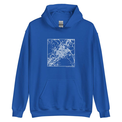 Scranton Pennsylvania  Map Unisex Hoodie Sweater with City inscription in Royal Blue