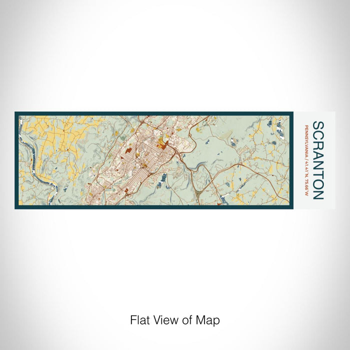 Rendered View of Scranton Pennsylvania Map on 10oz Stainless Steel Insulated Cup in Woodblock with Sliding Lid
