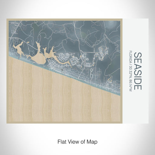 Rendered View of Seaside Florida Map on 20oz Stainless Steel Insulated Bottle with Bamboo Top with printed afternoon style map