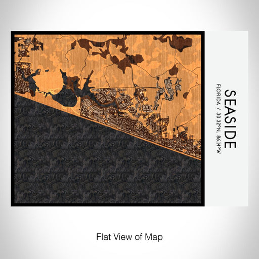 Rendered View of Seaside Florida Map on 20oz Stainless Steel Insulated Bottle with Bamboo Top with printed ember style map