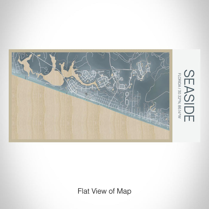 Rendered View of Seaside Florida Map on 17oz Stainless Steel Insulated Bottle with printed afternoon style map