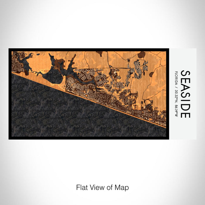 Rendered View of Seaside Florida Map on 17oz Stainless Steel Insulated Bottle with printed ember style map