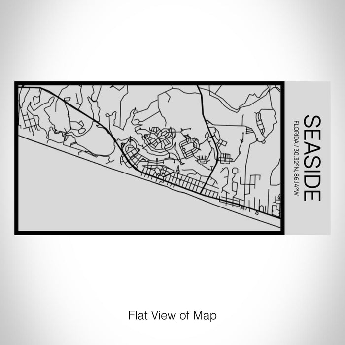 Rendered View of Seaside Florida Map on 17oz Stainless Steel Insulated Cola Bottle in Stainless