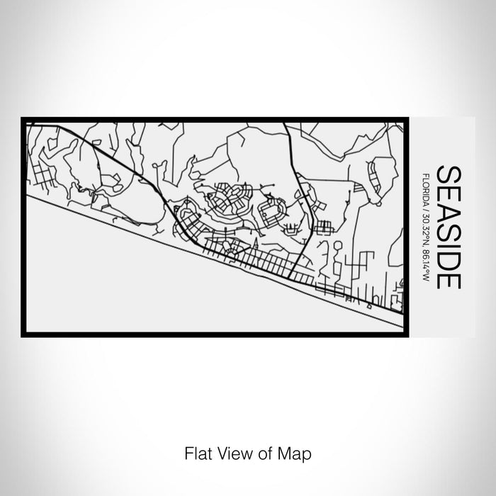Rendered View of Seaside Florida Map on 17oz Stainless Steel Insulated Cola Bottle in Stainless in Matte White