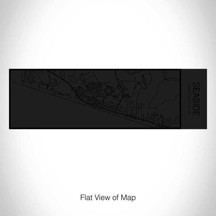 Rendered View of Seaside Florida Map on 10oz Stainless Steel Insulated Cup in Matte Black with Sliding Lid