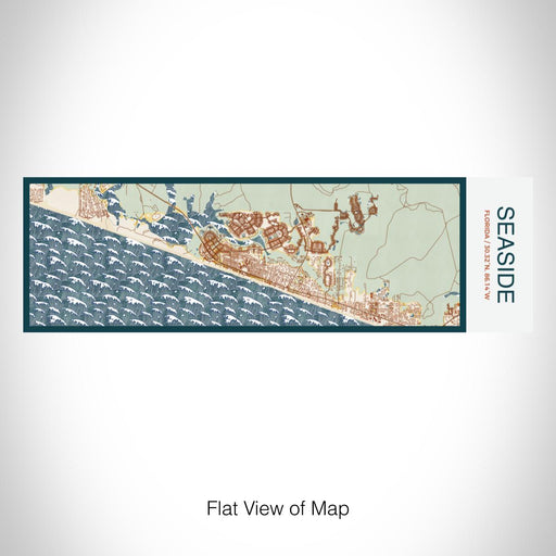 Rendered View of Seaside Florida Map on 10oz Stainless Steel Insulated Cup in Woodblock with Sliding Lid