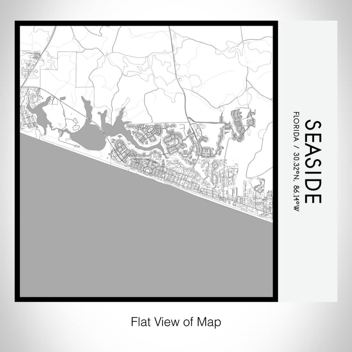 Rendered View of Seaside Florida Map on 17oz Stainless Steel Insulated Tumbler in Classic Map Style