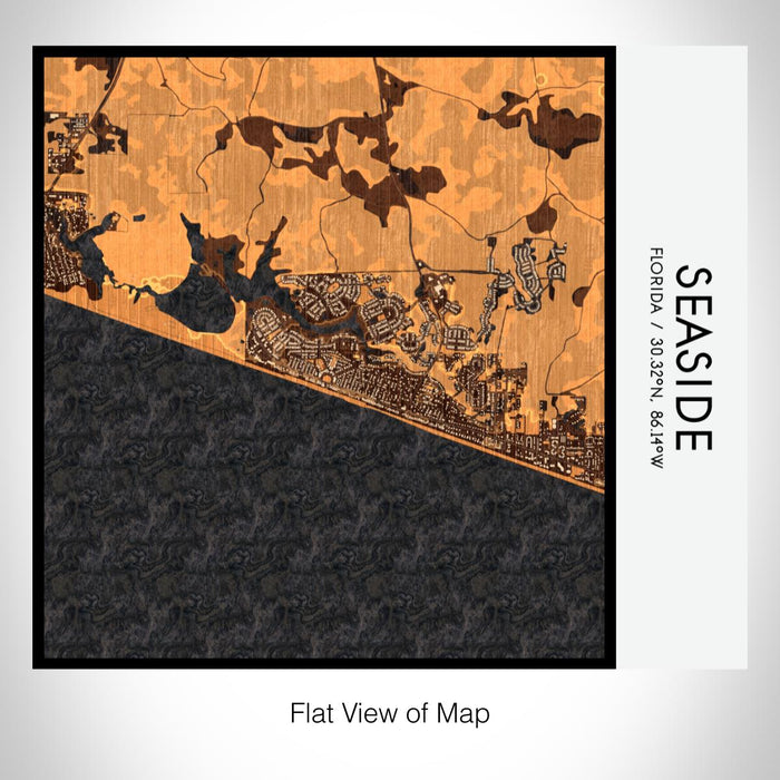 Rendered View of Seaside Florida Map on 17oz Stainless Steel Insulated Tumbler in Ember Map Style