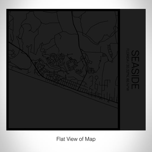 Rendered View of Seaside Florida Map on 17oz Stainless Steel Insulated Tumbler in Matte Black with Tactile Lines