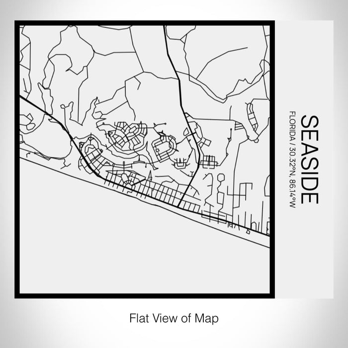 Rendered View of Seaside Florida Map on 17oz Stainless Steel Insulated Tumbler in Matte White with Tactile Lines