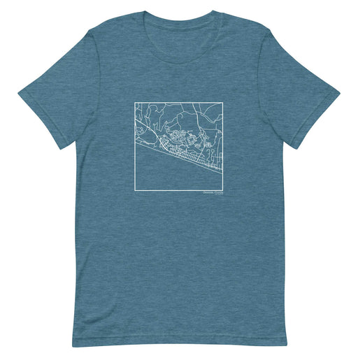 Seaside Florida  Map Unisex T-Shirt with City inscription in Heather Teal