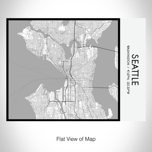 Rendered View of Seattle Washington Map on 20oz Stainless Steel Insulated Bottle with Bamboo Top with printed classic style map