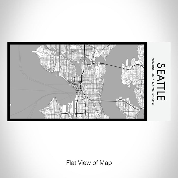 Rendered View of Seattle Washington Map on 17oz Stainless Steel Insulated Bottle with printed classic style map