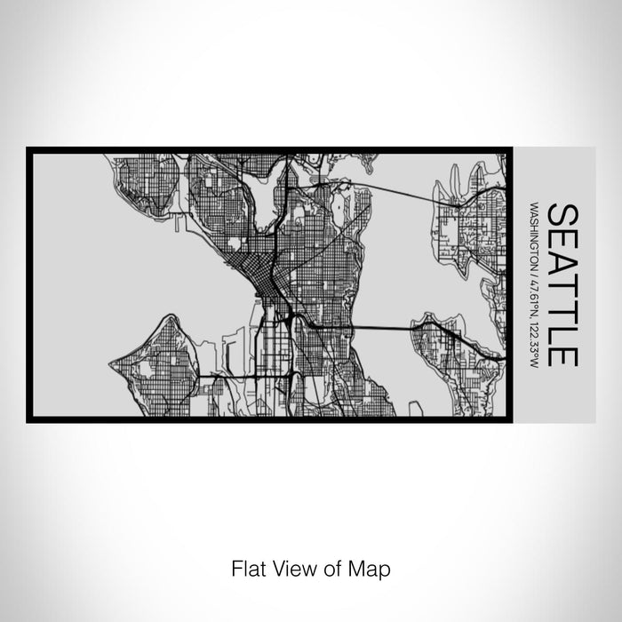 Rendered View of Seattle Washington Map on 17oz Stainless Steel Insulated Cola Bottle in Stainless