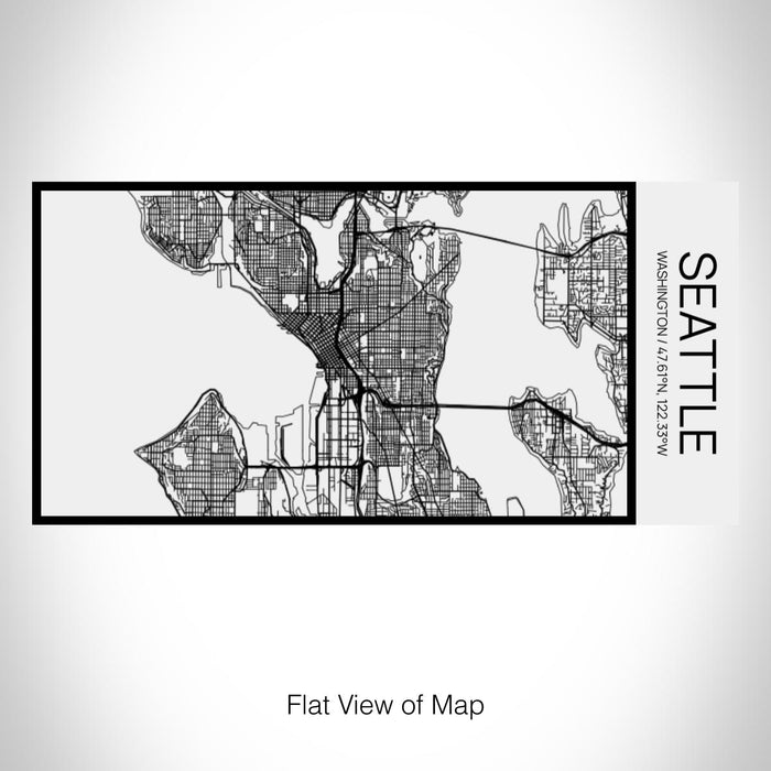 Rendered View of Seattle Washington Map on 17oz Stainless Steel Insulated Cola Bottle in Stainless in Matte White