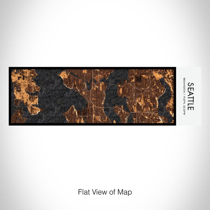 Rendered View of Seattle Washington Map on 10oz Stainless Steel Insulated Cup in Ember with Sliding Lid