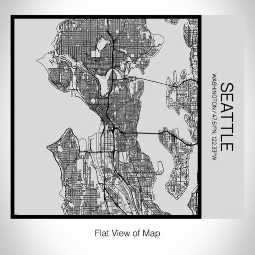 Rendered View of Seattle Washington Map on 17oz Stainless Steel Insulated Tumbler in Tactile Lines with Succulent in Background