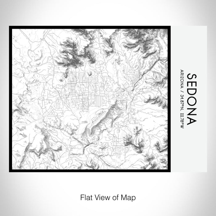 Rendered View of Sedona Arizona Map on 20oz Stainless Steel Insulated Bottle with Bamboo Top with printed classic style map