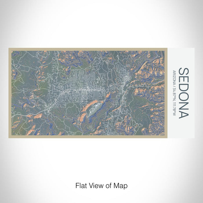 Rendered View of Sedona Arizona Map on 17oz Stainless Steel Insulated Bottle with printed afternoon style map