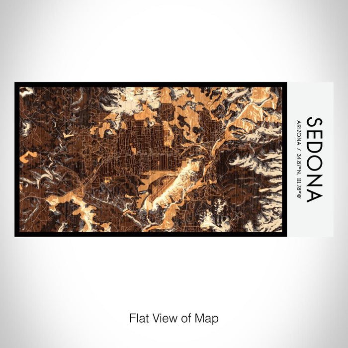 Rendered View of Sedona Arizona Map on 17oz Stainless Steel Insulated Bottle with printed ember style map
