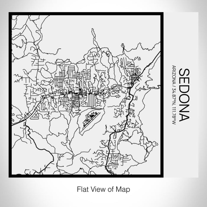 Rendered View of Sedona Arizona Map on 17oz Stainless Steel Insulated Tumbler in Matte White with Tactile Lines