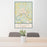 24x36 Selma Alabama Map Print Portrait Orientation in Woodblock Style Behind 2 Chairs Table and Potted Plant