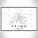 Selma Alabama Map Print Landscape Orientation in Classic Style With Shaded Background