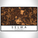 Selma Alabama Map Print Landscape Orientation in Ember Style With Shaded Background